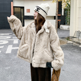 新款现货仿皮草两面可穿派克服099-10368-P235-K358，女装派克服，浙宝099