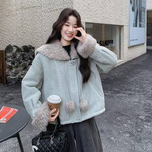 新款 现货羊羔毛皮毛一体099-10339-P205-K308,女装皮草,浙宝099
