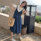 小个子蓝色牛仔背带裙女2025夏季新款日系减龄收腰显瘦吊带连衣裙，女装连衣裙，浙宝099