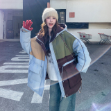 新款现货撞色羽绒服099-10376-p335-k488，女装羽绒服，浙宝099