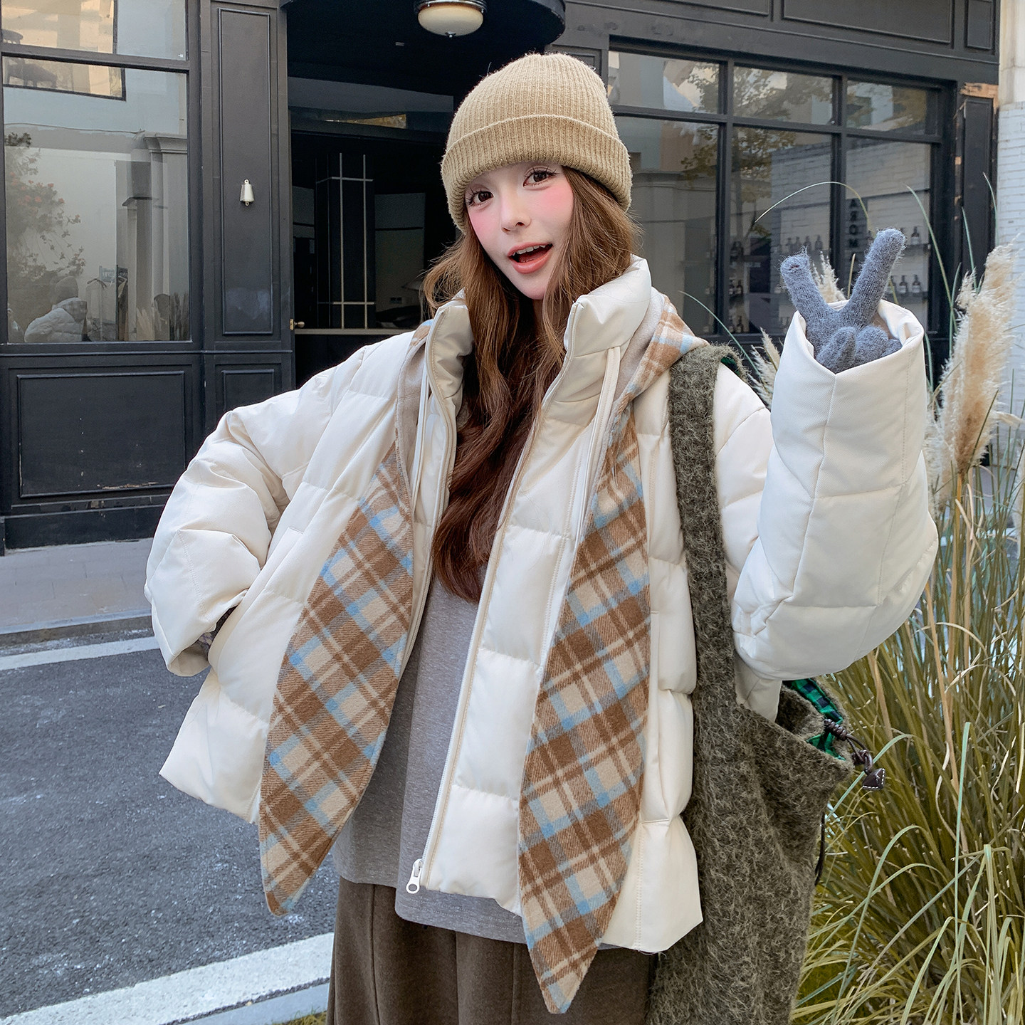 新款撞色羽绒服50绒099-10362-P265-K398，女装羽绒服，浙宝099