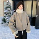 新款现货仿兔毛派克服099-10383-p225-k338，女装派克服，浙宝099