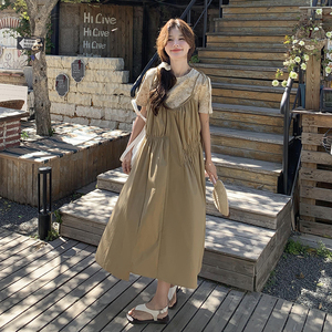 独特别致绝工装连衣裙女夏背带裙大方得体学院风减龄清纯显瘦图片