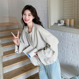 设计感下摆抽绳棒球服皮衣外套女2025年春季新款宽松休闲机车夹克，女装短外套，浙宝099