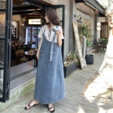 时尚拼接假两件牛仔连衣裙女夏季2025年新款韩版宽松气质百搭长裙，女装套装/套裙，浙宝099