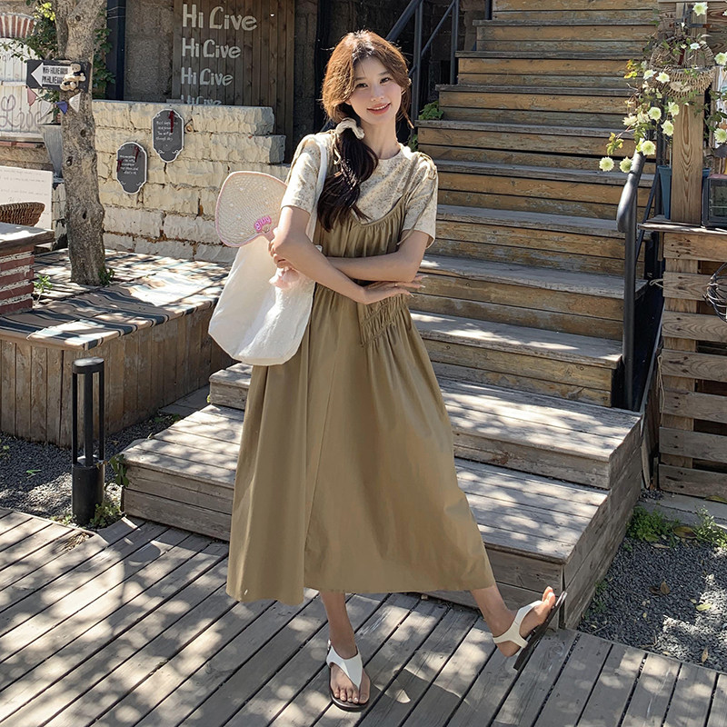 独特别致绝工装连衣裙女夏背带裙大方得体学院风减龄清纯显瘦,女装连衣裙,浙宝099