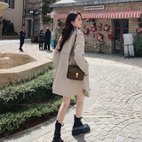 独特超好看复古英伦风衣外套女春秋2025新款少女中长款娃娃领大衣，女装风衣，浙宝099