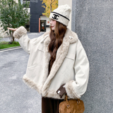 新款现货仿皮草两面穿派克服099-10368-P235-K358，女装派克服，浙宝099