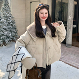 新款羊羔毛拼接50羽绒服099-10366-p265-k398，女装羽绒服，浙宝099