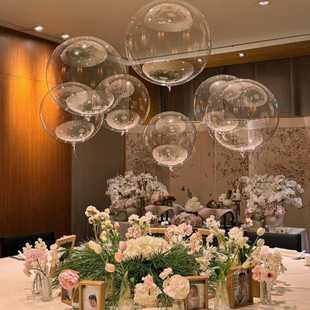 水晶球透明波波球氦气飘空球生日酒店餐厅布置满月宝宝一周岁抓阄