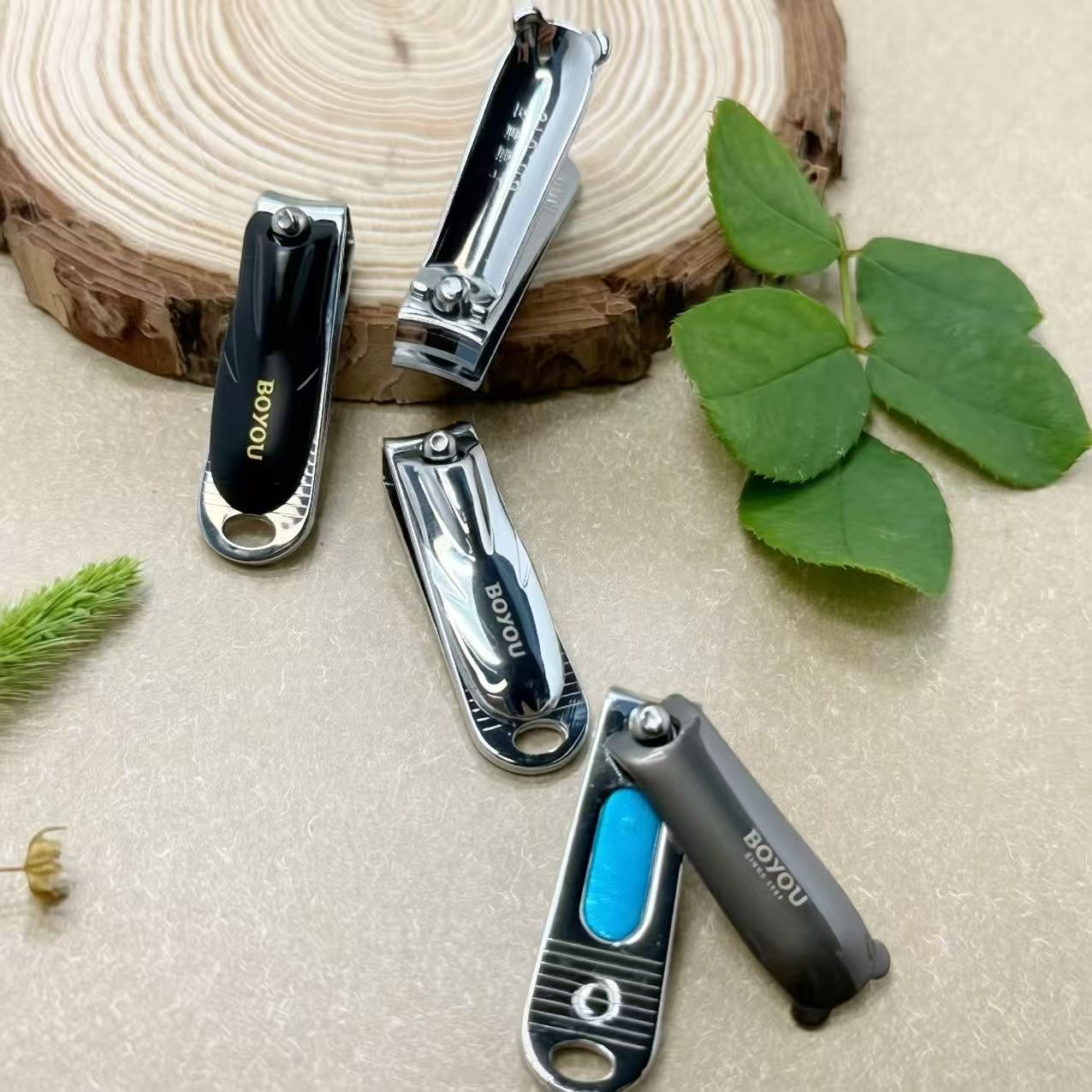正品博友迷你便携成人修甲家用指甲刀带甲锉指甲剪平口小号指甲钳图片