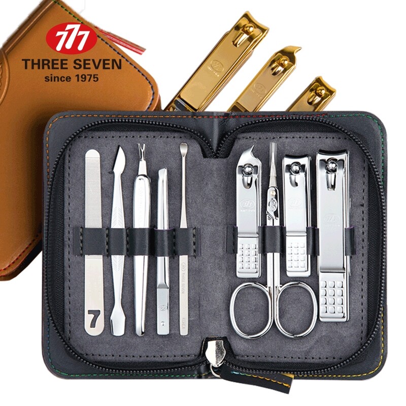 韩国777进口防飞溅指甲钳子剪刀9件套装 大号成人修