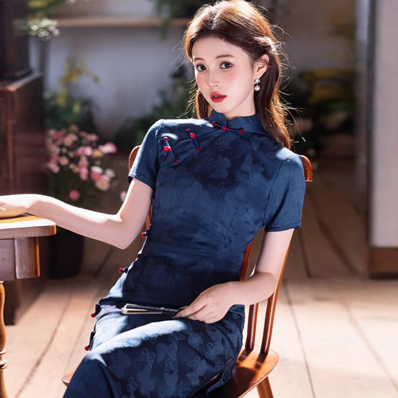 改良新中式旗袍2026新款夏复古小个子日常可穿素雅通勤中年妈妈