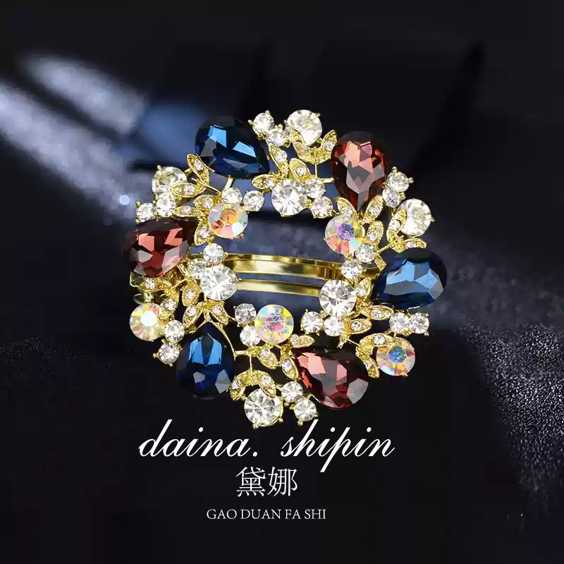 弹簧夹合金水晶花圈发夹发夹
