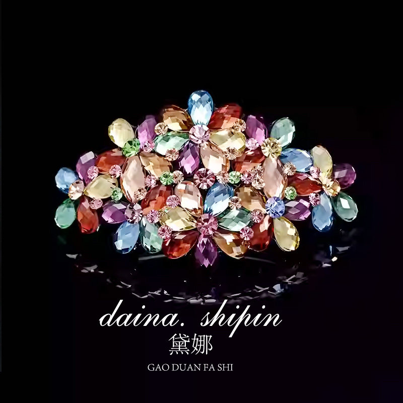 水晶花圈后脑勺盘发弹簧夹半扎发马尾夹横夹2024新款发夹发卡头饰,饰品/流行首饰/时尚饰品新,发饰,淘宝优惠券,粉丝福利购,淘宝优惠卷