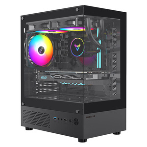 全新大水牛台式电脑机箱光之境min电竞水冷270度侧透黑白游戏机箱