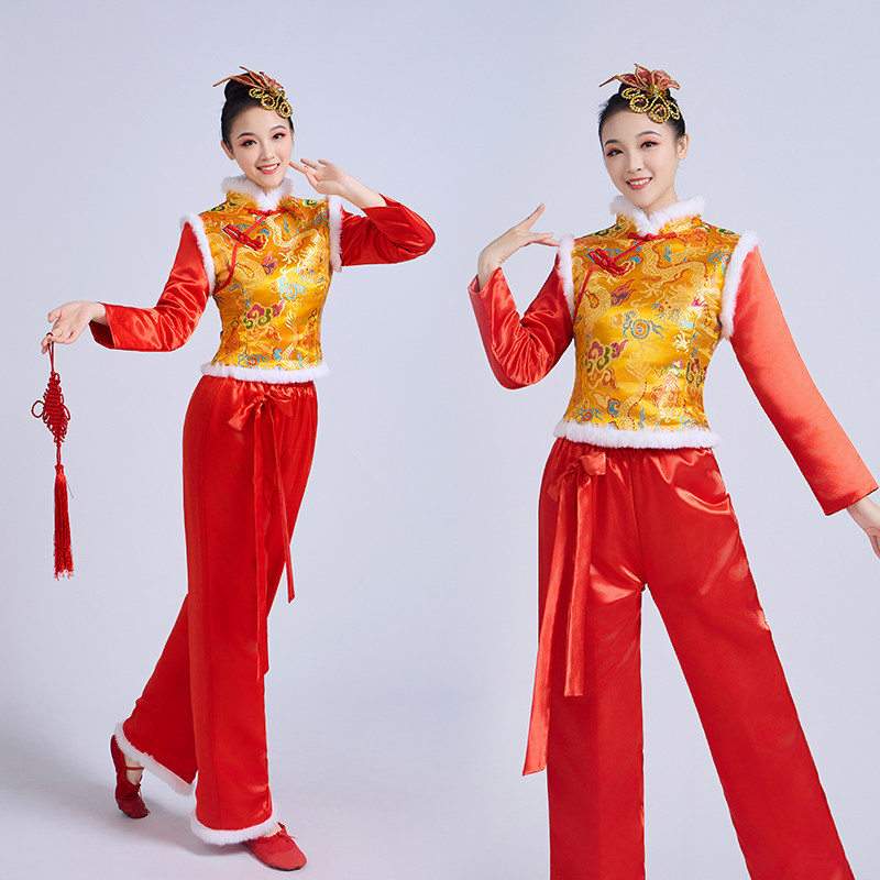 秧歌服女2024新款开门红中老年腰鼓广场扇子舞中国风男打鼓服套装,运动/瑜伽/健身/球迷用品,秧歌服,淘宝优惠券,粉丝福利购,淘宝优惠卷