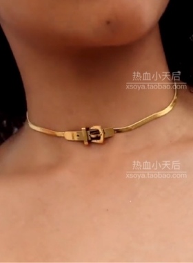 冷淡风皮带扣不掉色可调项链