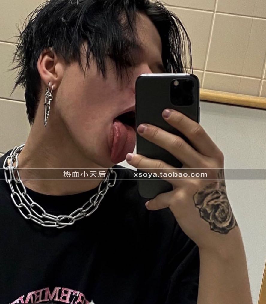 不掉色双层中性风朋克项链颈链