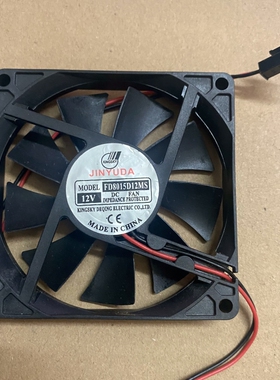 JINYUDA全新FD8015D12MS冷藏冰箱里dc12V伏8cm厘米公分散热小风扇