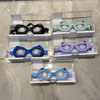 外贸原单sped高清泳镜竞赛男女儿童可爱图案防滑防水防雾游泳眼镜