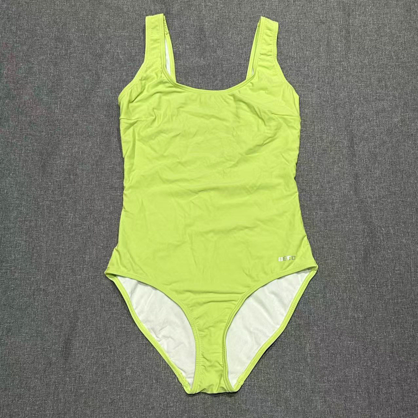 出口欧美女士成人圆领简约大露背竞技竞赛无胸垫三角裤连体游泳衣