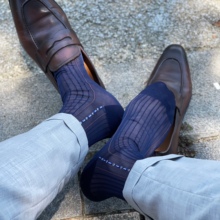 凹凸先生男丝袜超薄丝滑锦纶条纹绅士男士性感商务简约中筒薄款袜