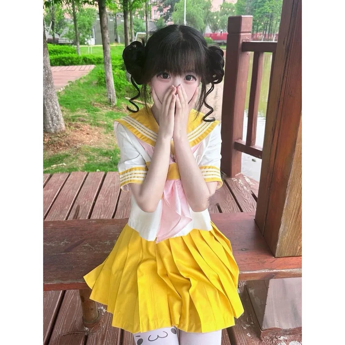 日系JK水手服三件套夏季短袖图片