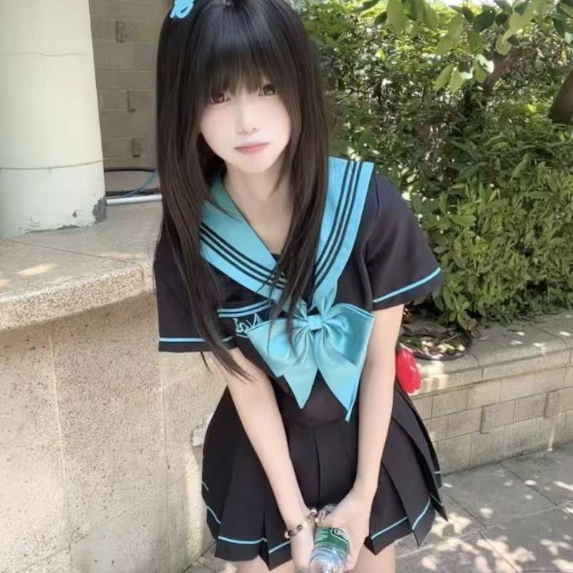 正版日系校供学院风初音少女套装