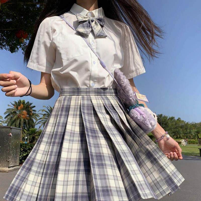 原创正版jk制服温柔一刀短裙百褶裙春夏学院风套装班服jk少女日系