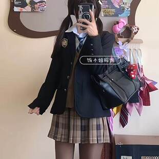 学院风JK制服西装外套女春秋装绀色百搭显瘦小西服时尚学生校供感