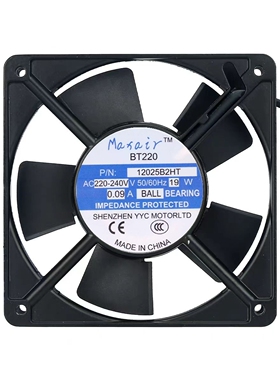 全新Maxair BT220 12025B2HT/2HL 220V 0.09A 19W 12025 机柜风扇