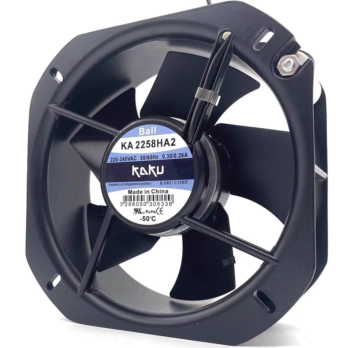 全新KAKU卡固KA2258HA2 22580 220V金属耐高温镁合金工业轴流风机