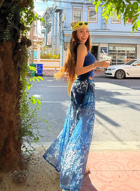 丸丸Maruco 30号PM20:00 自带滤镜！开衩雪纺长裤显瘦飘逸休闲裤