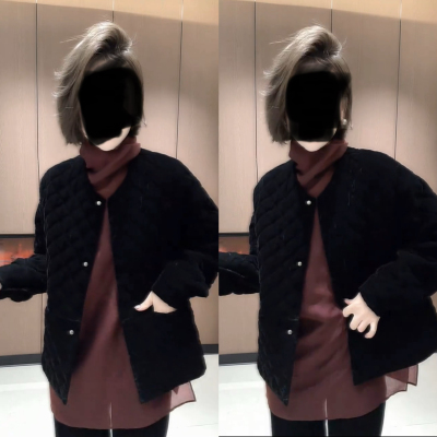 2026年新款秋冬新中式国风薄款棉服网红同款印染立领女装女百搭潮