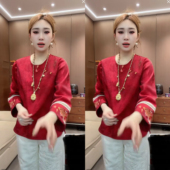 桑蚕丝小衫 提花刺绣衬衫 女 马甲内搭改良国风斜襟上衣七分袖 新中式