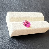 2.45ct碧玺火龙果色热粉色椭圆形精切7.2 10.8mm天然纹理清晰