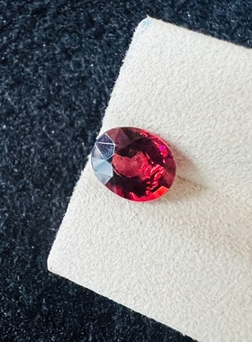 2.95ct石榴石镁铝榴椭圆形8*9.6mm石日落色粉橙色全净体精切