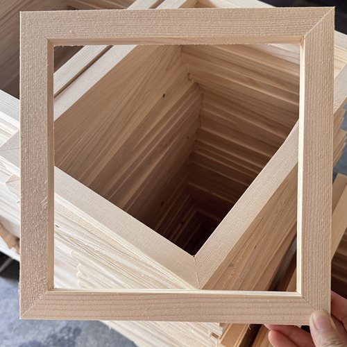 戳戳绣纯框空框未绷布实松木画框