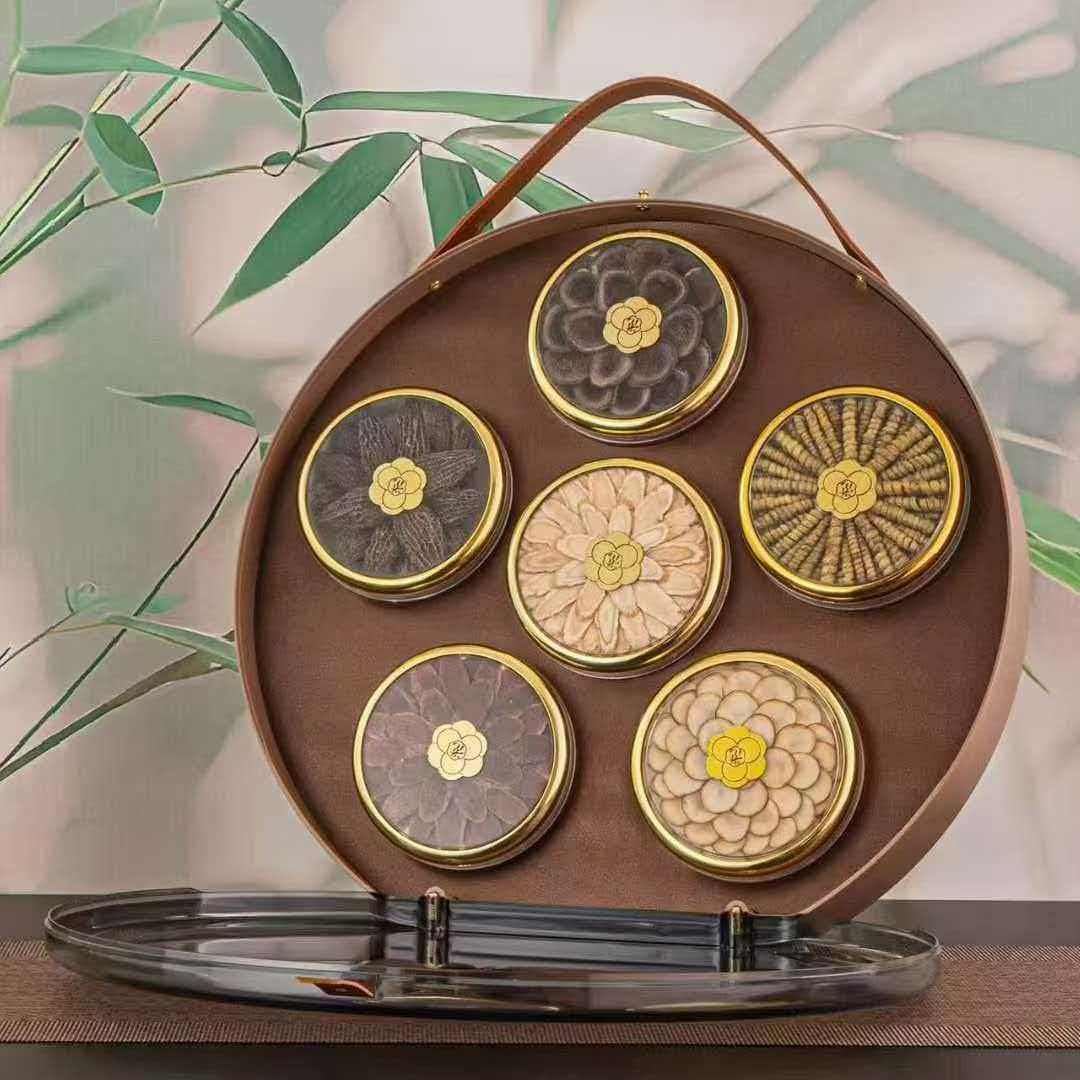 相伴好礼开窗亚克力手提五拼参茸滋补品盒空盒石斛红参六拼包装盒