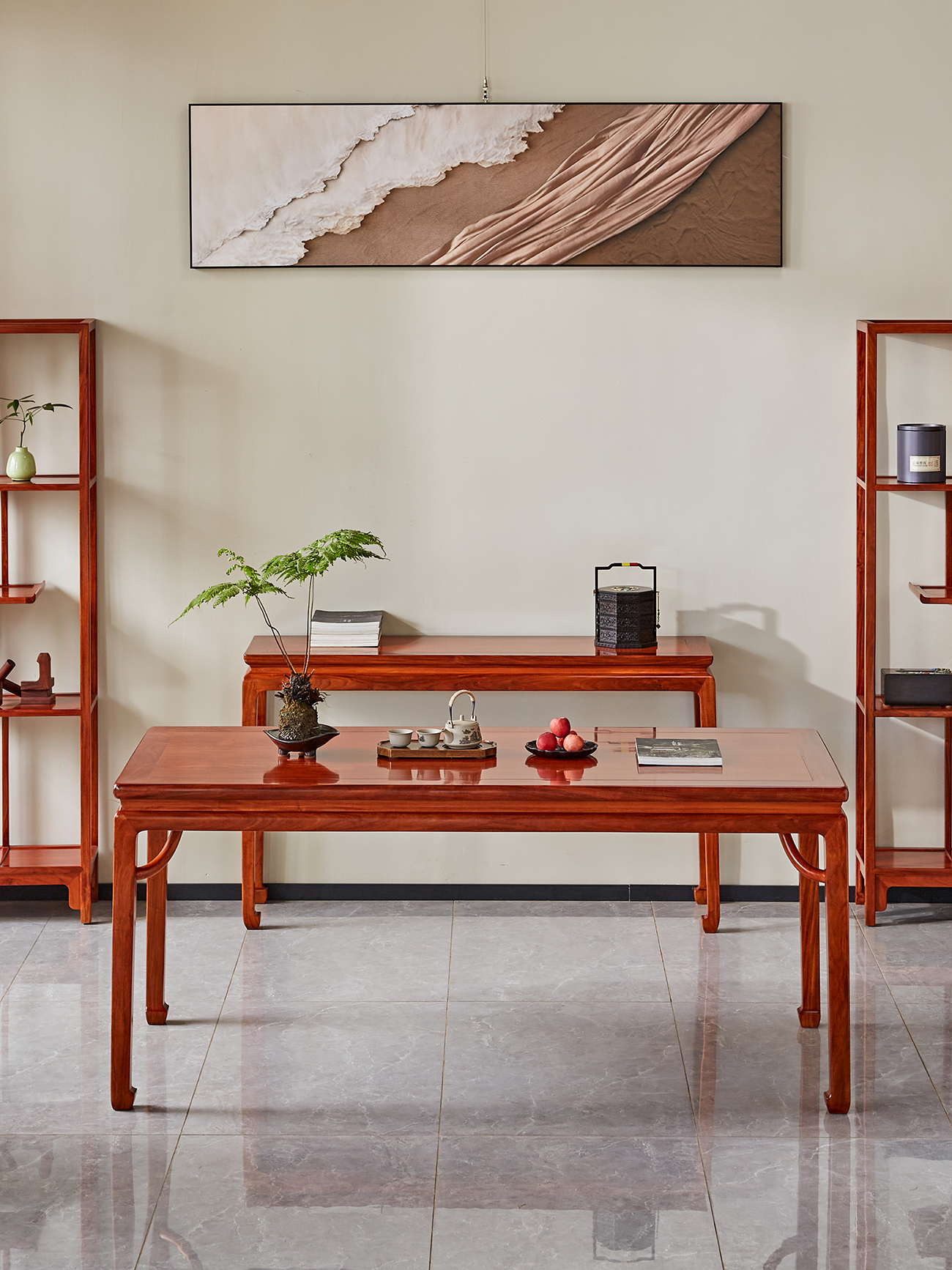 缅甸花梨178霸王枨画案福器来了中式空间宋式美学书房陈设状元桌