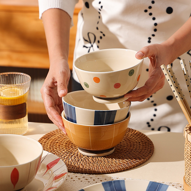 个人专用饭碗陶瓷5英寸米饭碗