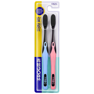 青蛙备长炭护齿清洁家庭装牙刷