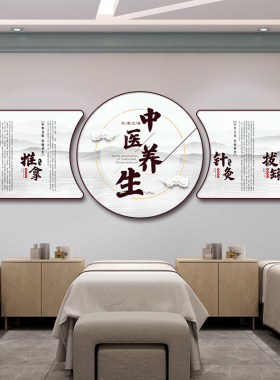 中医馆理疗馆养生馆背景墙装饰画