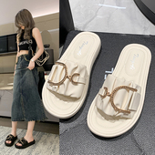 网红仙女厚底沙滩凉拖鞋 踩屎感软底拖鞋 女夏外穿2025年爆款 ins潮