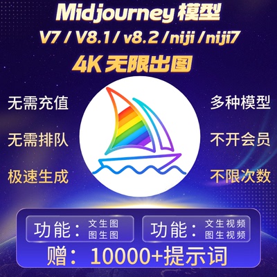 Midjourney无限次数文生图生视频ai海报真人转漫画配图极速出图