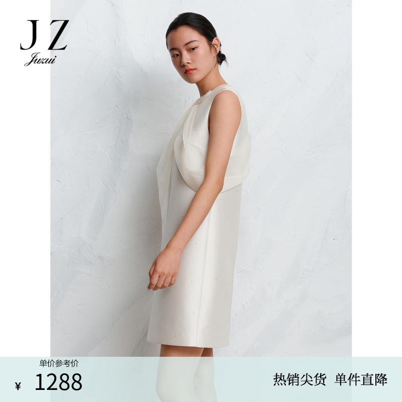 商场同款JZ玖姿醋酸白月光女神裙连衣裙女春季款JWEC50022