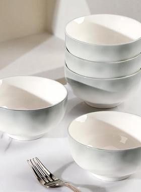 10只装碗烟雨遥釉下彩米饭碗家用2025新款高级感碗具陶瓷餐具面碗