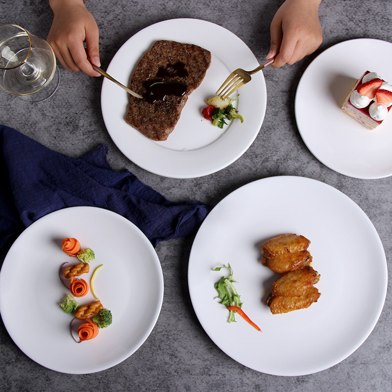 2 steak 9.8 yuan round ceramic plate