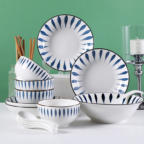 陶瓷碗碟套装家用组合碗盘汤面碗